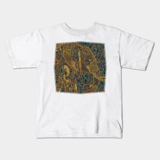Zentangle Elephant Gold Kids T-Shirt